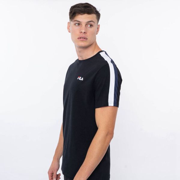 Fila Caleb Men's T-Shirts - Black,NZ 756-13408